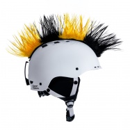 Crazy Uši ozdoba na helmu - Číro Wiggystyle Mohawk Yellow-Black 