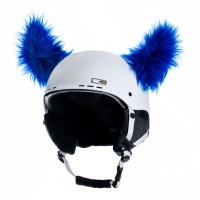 Crazy Uši ozdoba na helmu - ROHY modré chlupaté