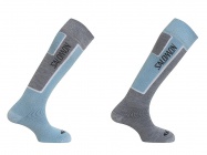 ponožky Salomon Elios 2 pack new light grey/purple - S/3,5-5